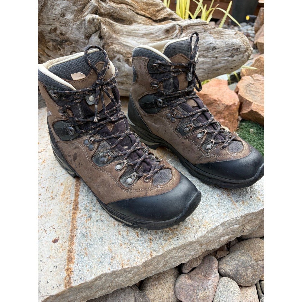 Lowa Catalan LL Mens Hiking Boots Brown Leather Mid Top Made in Germany Size 8 - Picture 3 of 12